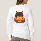 黒猫とかぼちゃ畑のシーン Tシャツ (裏面)