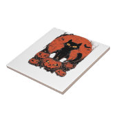 黒猫とかぼちゃ � ハロウィンTシャツアート タイル (側面)