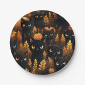 黒猫とかぼちゃ ペーパープレート (正面)
