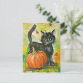 黒猫とかぼちゃ ポストカード (スタンド正面)