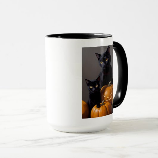 黒猫とかぼちゃ マグカップ (正面右)