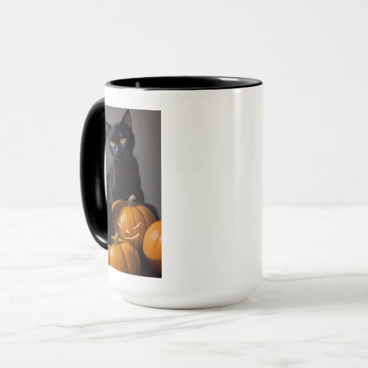 黒猫とかぼちゃ マグカップ (正面左)