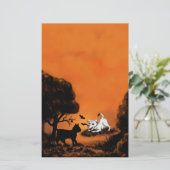 黒猫とこうもりで子犬ハッピーハローウィン! 便箋 (スタンド正面)