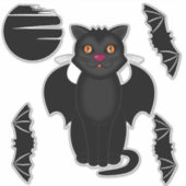 黒猫とこうもりとムーンハロウィン シール (正面)