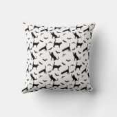 黒猫とこうもりミニマル柄ハロウィン クッション (裏面)