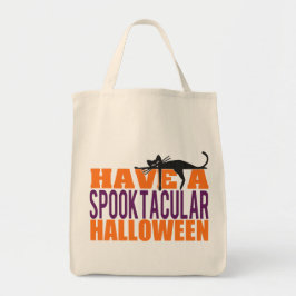 黒猫とのハロウィーンを楽しむ トートバッグ