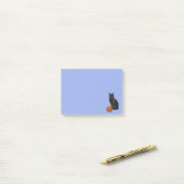 黒猫とオレンジカボチャの写真ライトブルー ポストイット (デスク上)