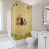 黒猫とカボチャのシャワーカーテン シャワーカーテン (インサイチュ)