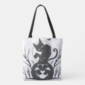 黒猫とカボチャのハロウィン トートバッグ (裏面)