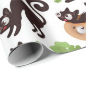 黒猫とカボチャのハロウィーン模様 ラッピングペーパー (ロールコーナー)