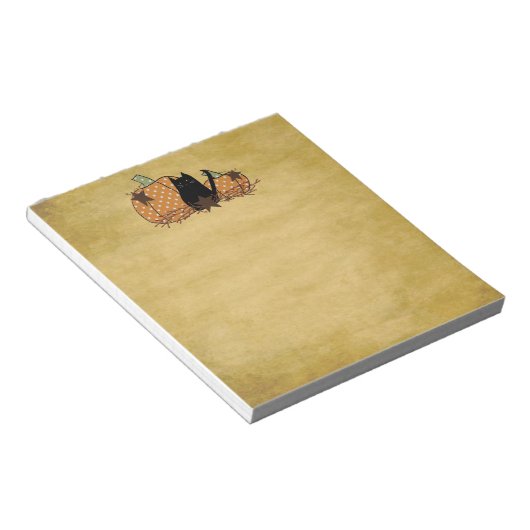 黒猫とカボチャのメモ帳 ノートパッド (アングル)