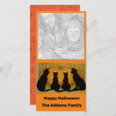 黒猫とカボチャヴィンテージハロウィン シーズンカード (正面/裏面)