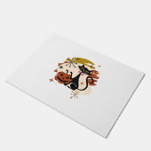 黒猫とカボチャ原子レトロハロウィン ドアマット (アングル)