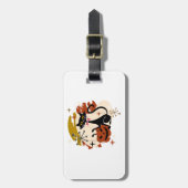 黒猫とカボチャ原子レトロハロウィン ラゲッジタグ (正面縦)