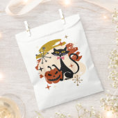 黒猫とカボチャ原子レトロハロウィーンT-Shi フェイバーバッグ (クリップ留めされた状態)