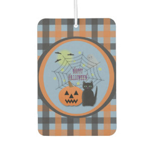 黒猫とカボチャ怖くないハロウィン カーエアーフレッシュナー