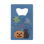 黒猫とカボチャ怖くないハロウィン クレジットカード栓抜き (裏面)