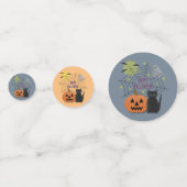 黒猫とカボチャ怖くないハロウィン コンフェッティ (裏面)
