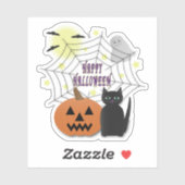 黒猫とカボチャ怖くないハロウィン シール (シート)