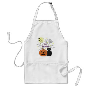 黒猫とカボチャ怖くないハロウィン スタンダードエプロン