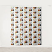 黒猫とカボチャ怖くないハロウィン タペストリー (正面)