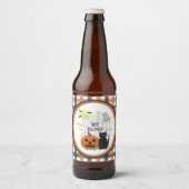 黒猫とカボチャ怖くないハロウィン ビールラベル (正面)