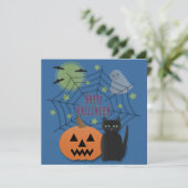 黒猫とカボチャ怖くないハロウィン 招待状 (スタンド正面)