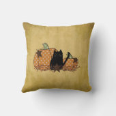 黒猫とカボチャ枕 クッション (裏面)
