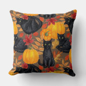 黒猫とカボチャ2 クッション (正面)