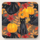黒猫とカボチャ2 コースター (正面)