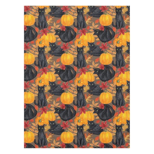 黒猫とカボチャ2 テーブルクロス (正面)
