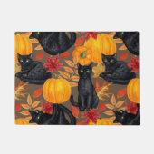黒猫とカボチャ2 ドアマット (正面)
