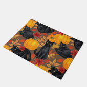 黒猫とカボチャ2 ドアマット (アングル)