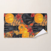 黒猫とカボチャ2 バスタオルセット (ハンドタオル)