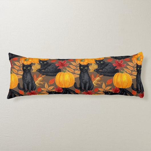 黒猫とカボチャ2 ボディピロー (正面)
