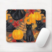 黒猫とカボチャ2 マウスパッド (マウス)
