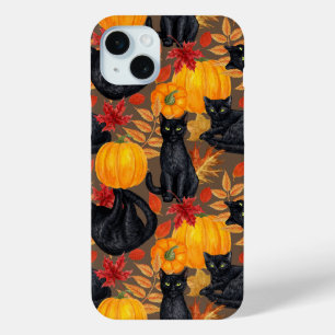 黒猫とカボチャ2 iPhone 15 MINIケース