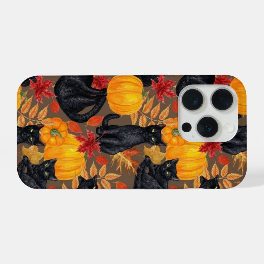 黒猫とカボチャ2 iPhoneケース (裏面横)