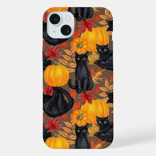 黒猫とカボチャ2 iPhoneケース (裏面)