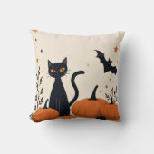 黒猫とカボチャ クッション (正面)