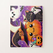 黒猫とカボチャ ジグソーパズル (縦)
