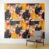 黒猫とカボチャ タペストリー (インサイチュ(横))