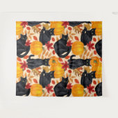 黒猫とカボチャ タペストリー (正面(横))