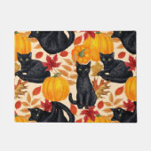 黒猫とカボチャ ドアマット (正面)