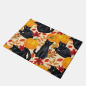 黒猫とカボチャ ドアマット (アングル)