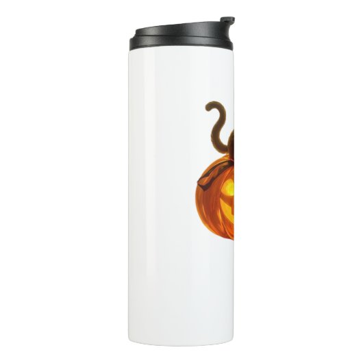 黒猫とカボチャ – ハロウィン不気味魔法クラ タンブラー (回転左)