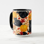 黒猫とカボチャ マグカップ (正面左)