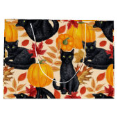 黒猫とカボチャ ラージペーパーバッグ (裏面)