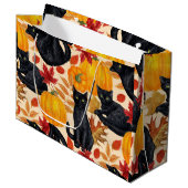 黒猫とカボチャ ラージペーパーバッグ (正面アングル)