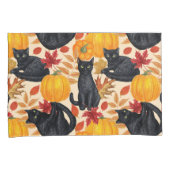黒猫とカボチャ 枕カバー (正面右)